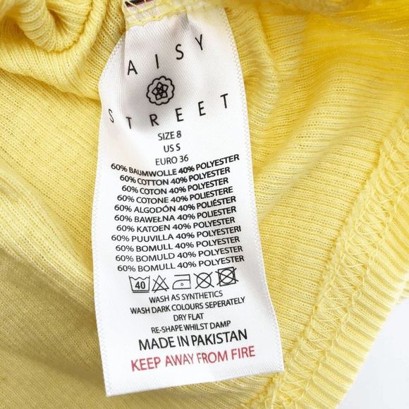 NWT Urban Outfitters Daisy Street Yellow Ruched Long Sleeve Crop Top Size S - Picture 5 of 5